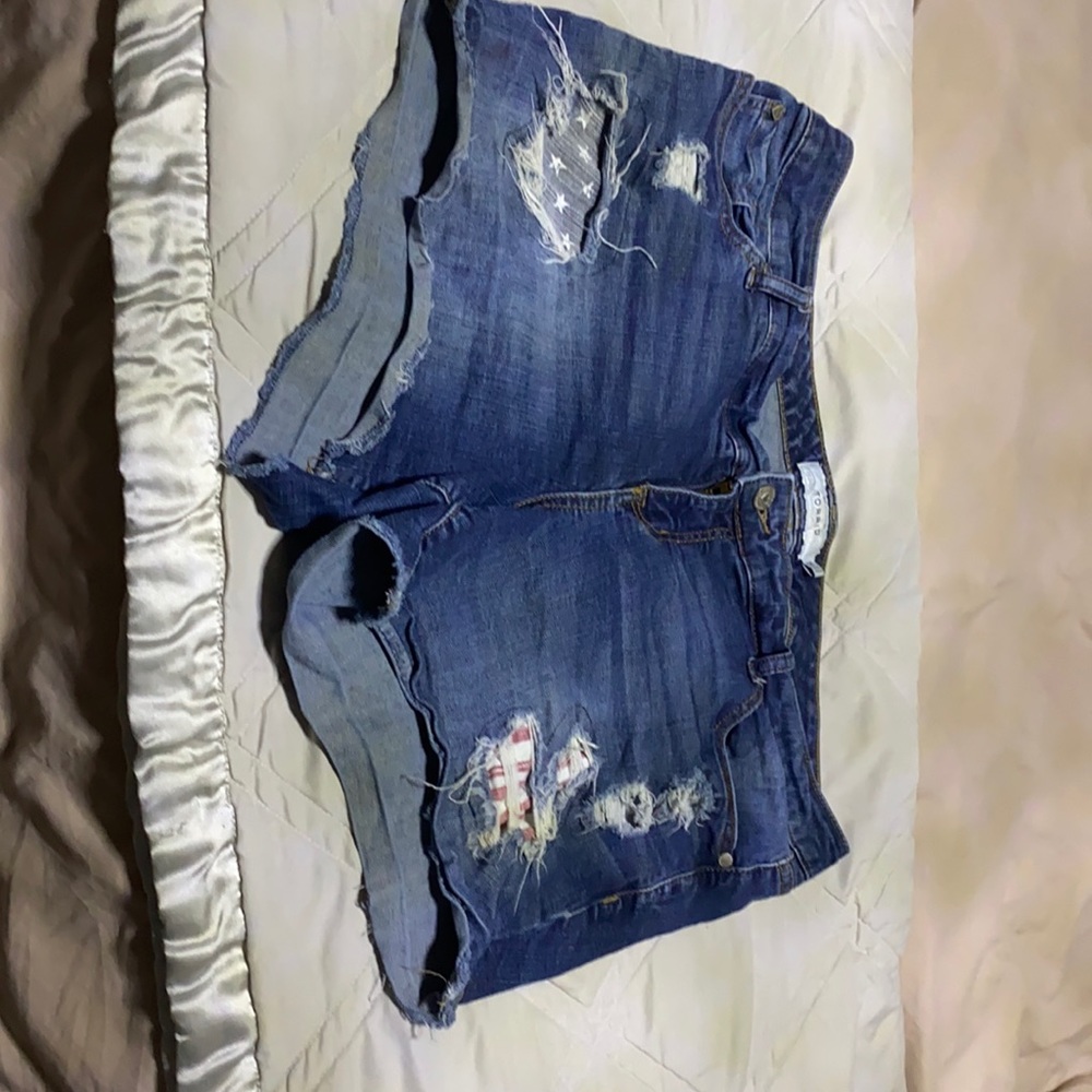 Stars and Stripes distressed shorts